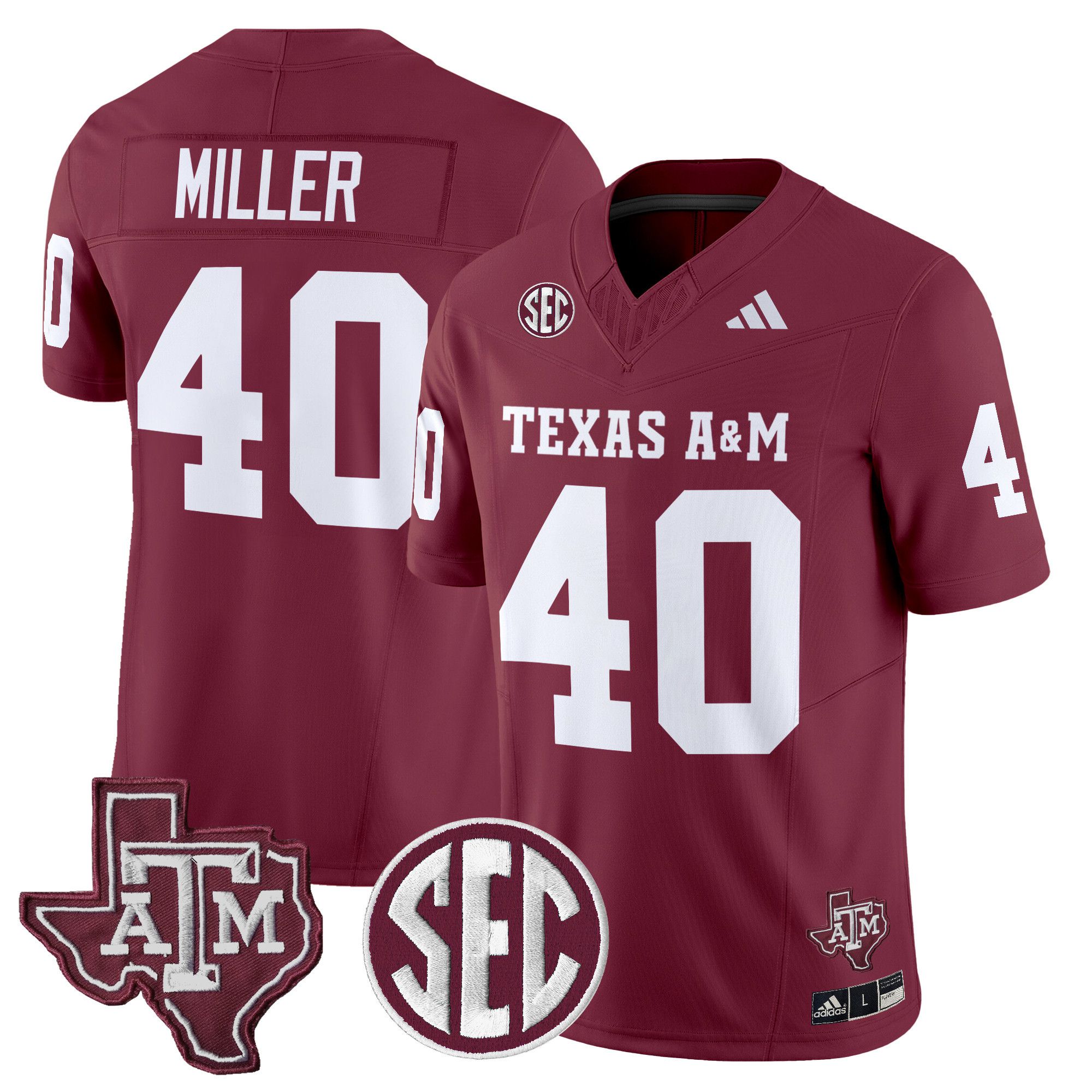Men Texas A&M Aggies #40 Miller Red 2024 Vapor Limited NCAA Jersey style 1->ncaa teams->NCAA Jersey